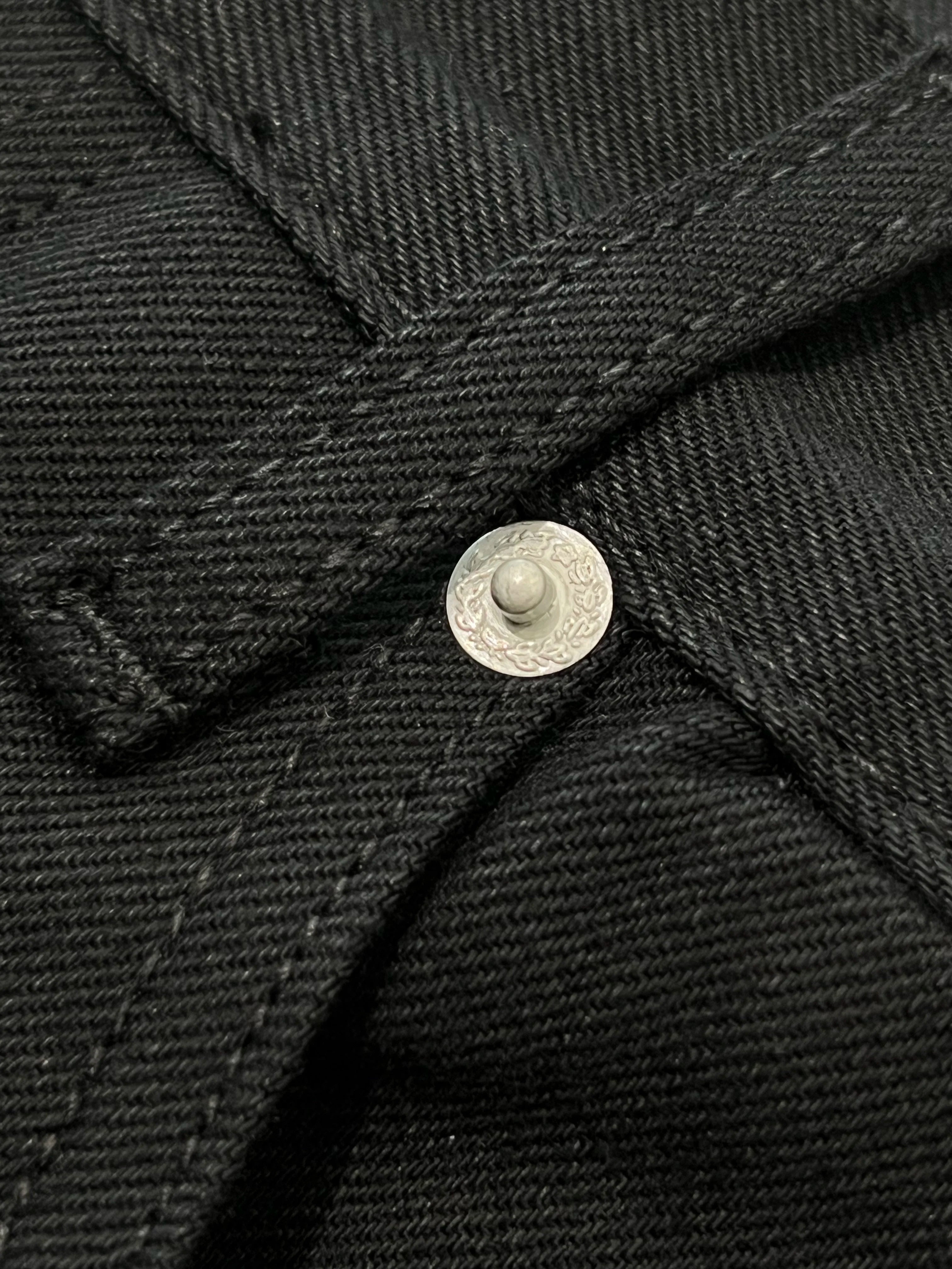 Black Raw Denim Jeans Baggy Pants Japanese Red Edge Raw Selvedge Fabric Straight Leg Men's Casual Trousers