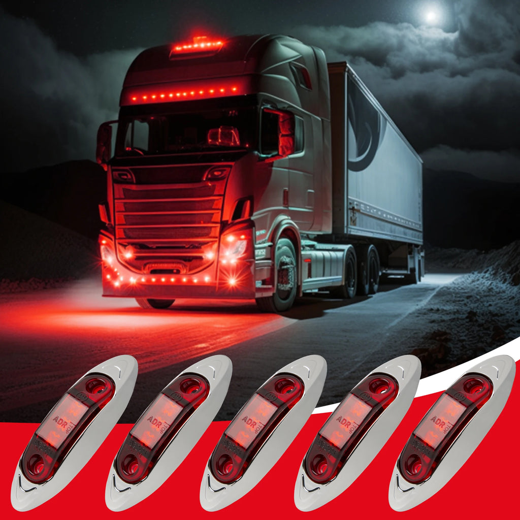 10PCS Universal LED Clearance and Side Marker Lights Piranha styling for Trucks Trailers Boats Cars Bus 12-24V Tail Indicators