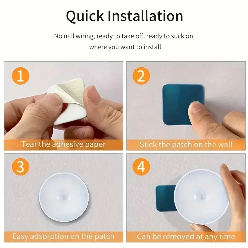1PC Wireless LED Motion Sensor Night Light for Bedroom Staircase Closet - Energy-Saving Automatic Detector Lamp for Room Decor