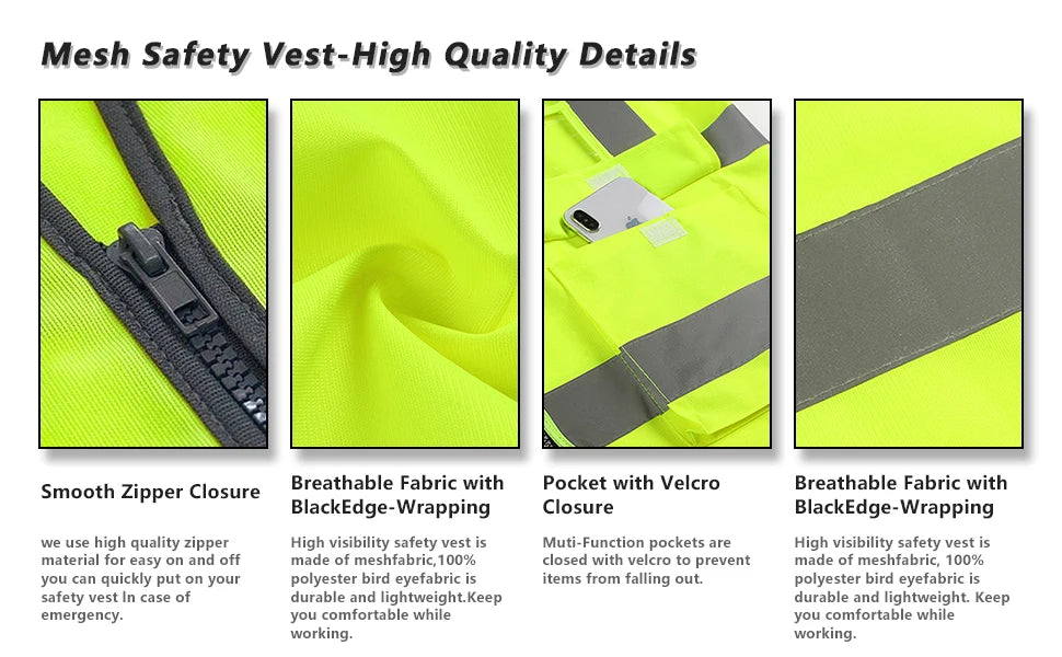 Custom Your Logo Safety Vest Construction Work Traffic Vest Railway Coal Miners Uniform Security ANSI Class 2 Safety Workwear