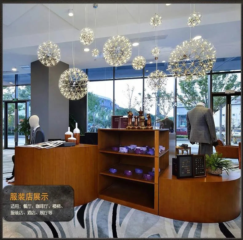 Sparkleball Panoramic Starry Sky Pendant Light Commercial Internet Celebrity Bar Salon Loft Duplex Art Ball Decorative Light