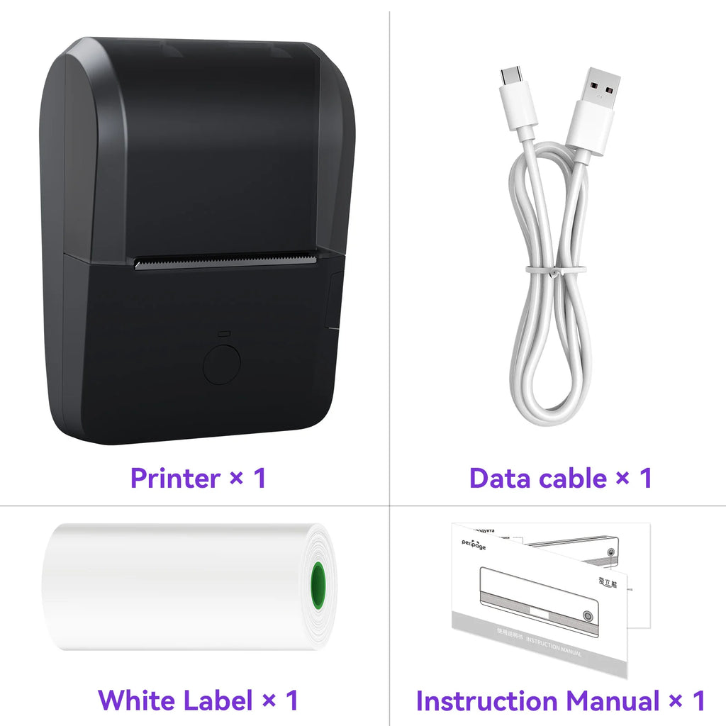 Portable Wireless Thermal Printer Label Maker Bluetooth Customizable Printing Machine for Office And Home Use