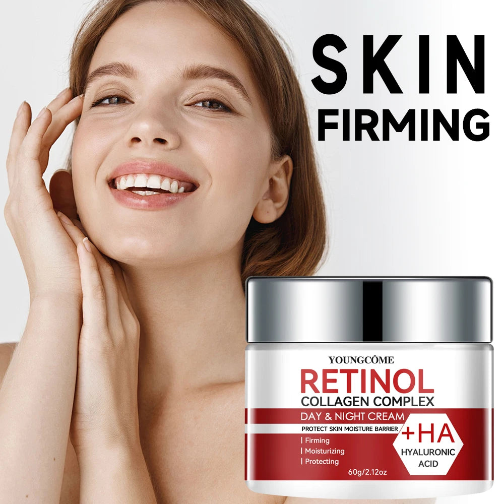 Collagen, Retinol & Hyaluronic Acid Cream - Anti-Aging Face Moisturizer for Face, Firming Skin Care Neck, Daily Moisturizer Face