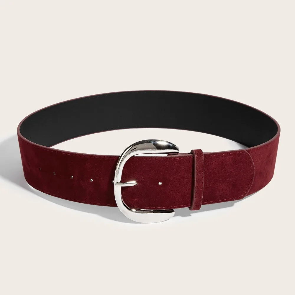 Maillard Styles Suede Leather Wide Belt Trendy Casual Pin Buckle Waistband Luxury Design Versatile Trouser Dress Belts Gifts