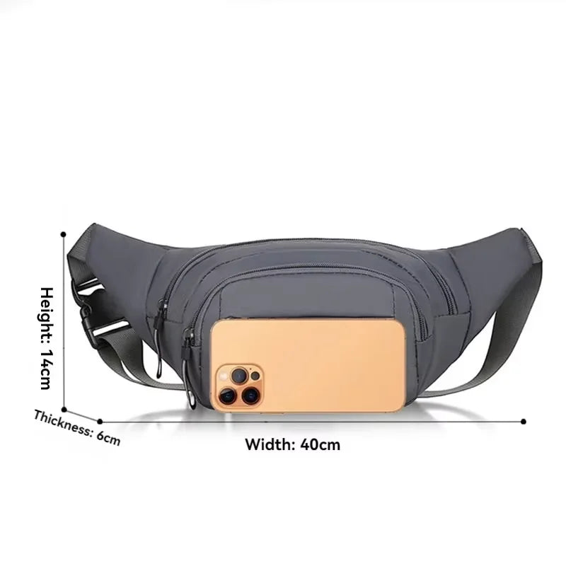 Crossbody Bag Outdoor Sports Multi Functional Waterproof Waist Bag Canvas Fit Mobile Waist Bag With Large Capacity For Men Women
