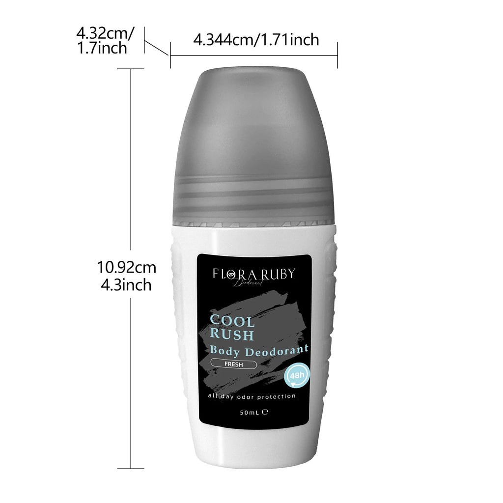 4 Fragrances Men Underarm Roll On Deodorant, Aluminum Free, Portable Gym &Sports Set 48H Odor Protection, Long Lasting Freshness