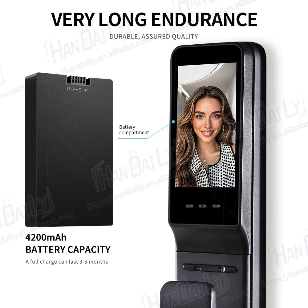 Waterproof App Smart Real Time Video Call Digital  3D Face Recognition Smart Biometric Fingerprint Digital