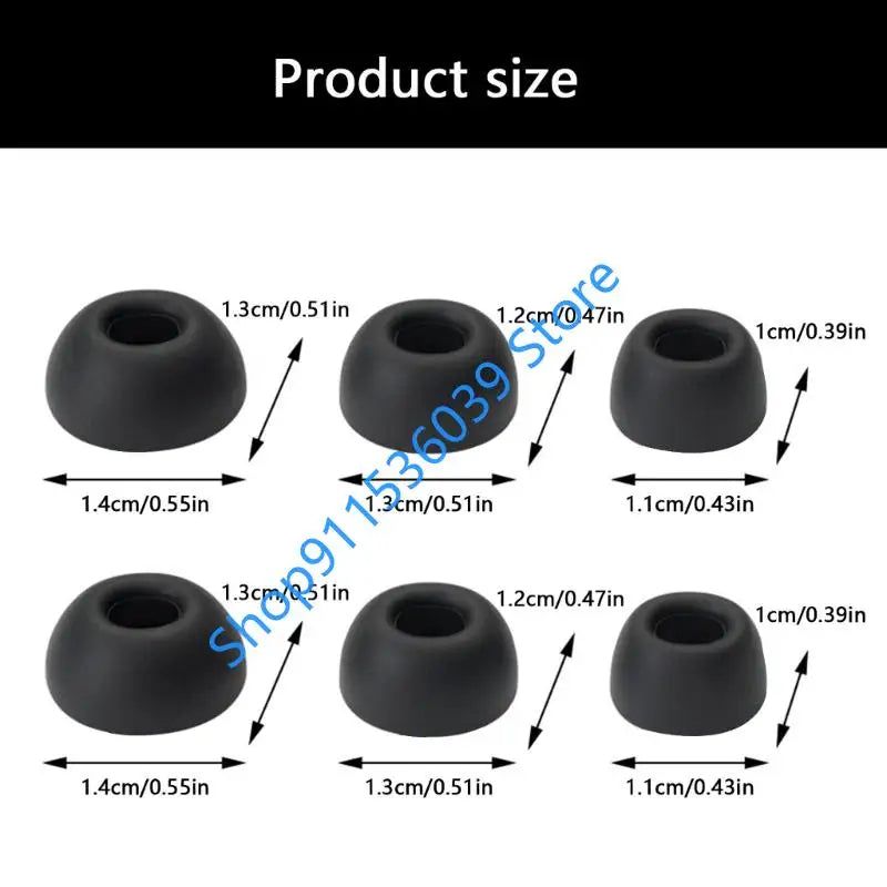6PCS Silicone Ear Tips for Xiaomi Redmi Buds 6 6Pro 5 5Pro 4 4Pro Earphone Eartips Ear Pads Caps Noise Cancelling Ear Plugs