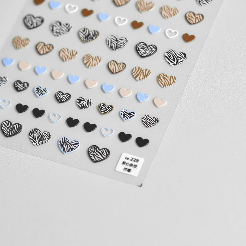 5D Gradient Love Gem Glitter Love Heart Colorful Cat's Eye Rhinestone Soft Self Adhesive Nail Art Stickers Shiny Manicure Decals