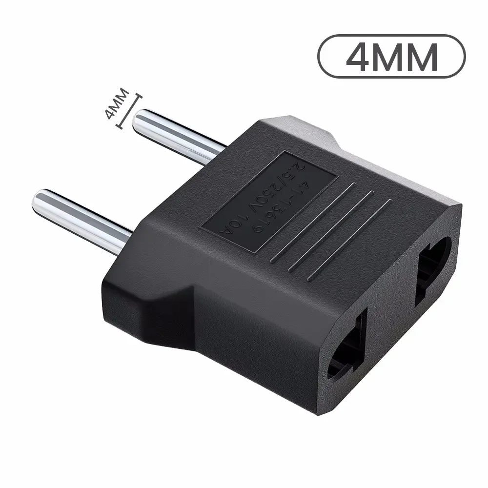 Elough 1-10PCS US to EU Plug Adapter 4.0/4.8mm Electrical Socket Plugs Adapters EU Euro KR Power Plug Converter EU Power Socket