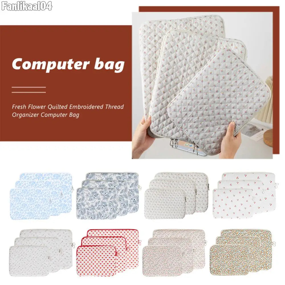 11/13/15 Inch Laptop Sleeve Quilted Laptop Sleeve Case Coquette Floral Laptop Carrying Case Laptop Case
