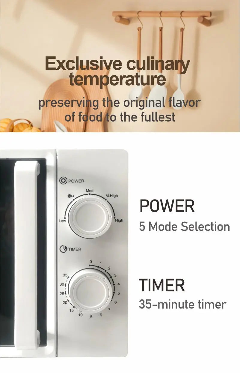 Mechanical Knob Countertop Energy Saving Multifunction Baking Electric 20L Microwave Oven