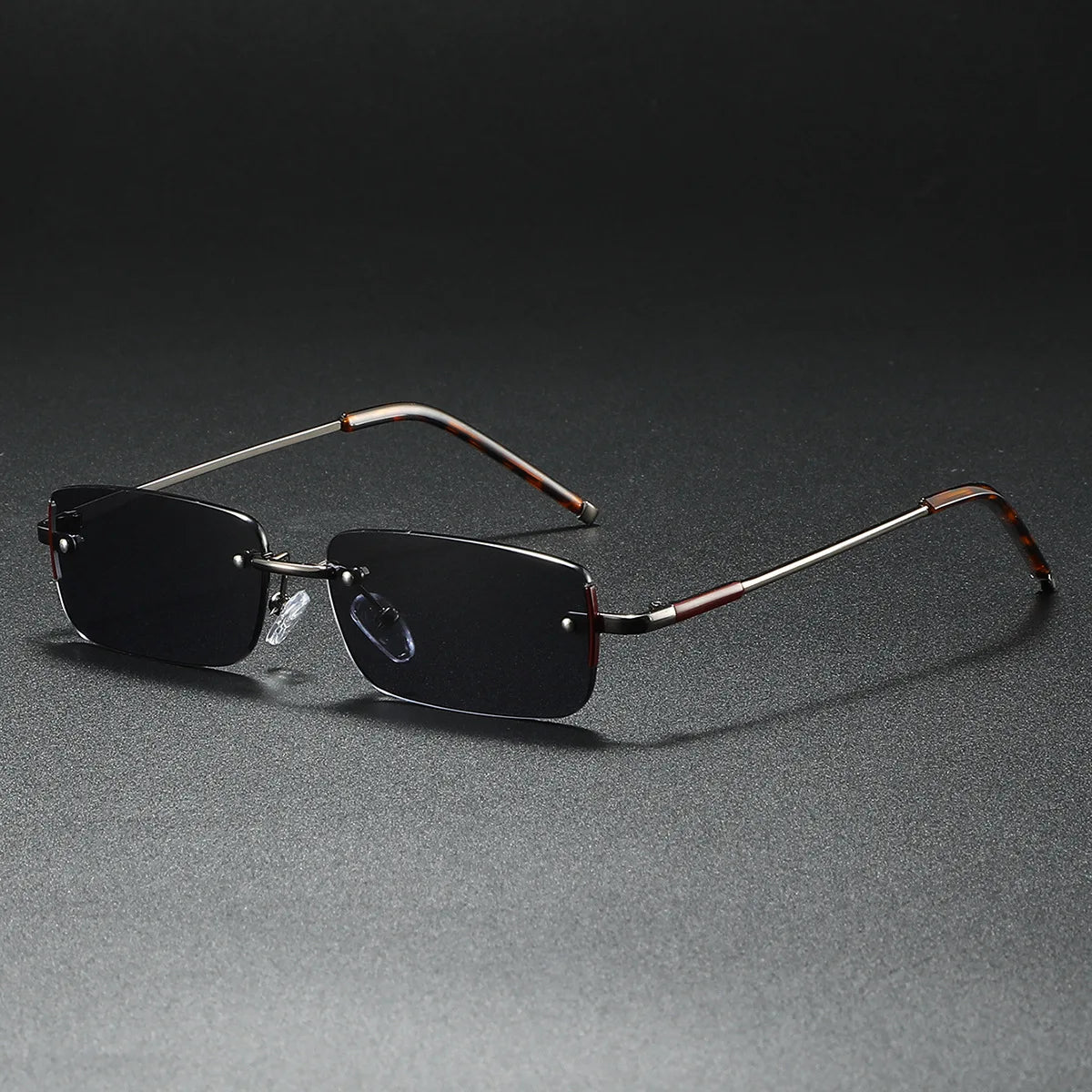 2025 Fashion Small Sun Glasses for Men Retro Rectangular Sunglasses Rimless Brand Designer