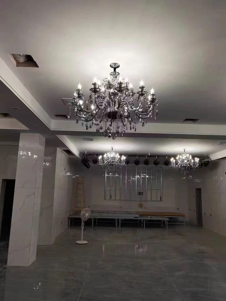 Modern Candle Crystal Lamp Living Room Large Crystal Chandelier Lighting Modern Atmosphere Restaurant Bedroom Hanging Lamps