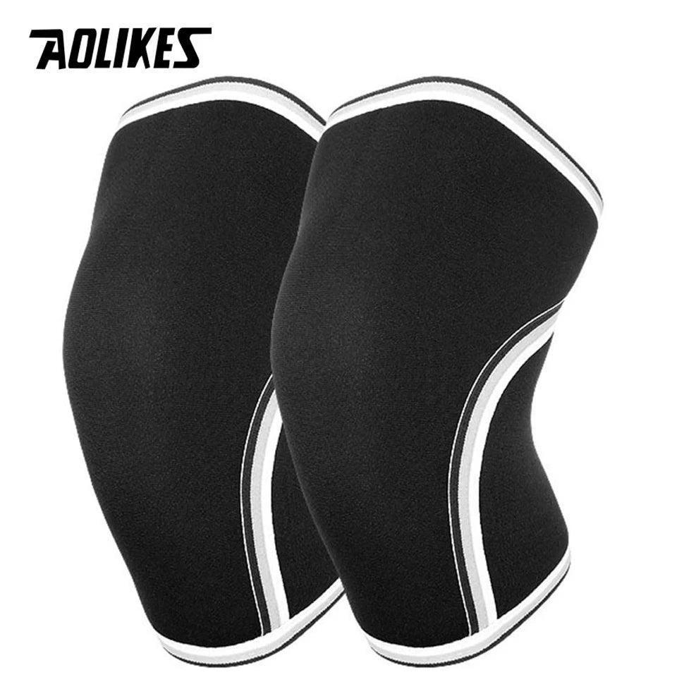 AOLIKES 7mm Compression Knee Sleeves for Weightlifting Support, Powerlifting Strength, Heavy Squats, Cross Training, Gym Fitness