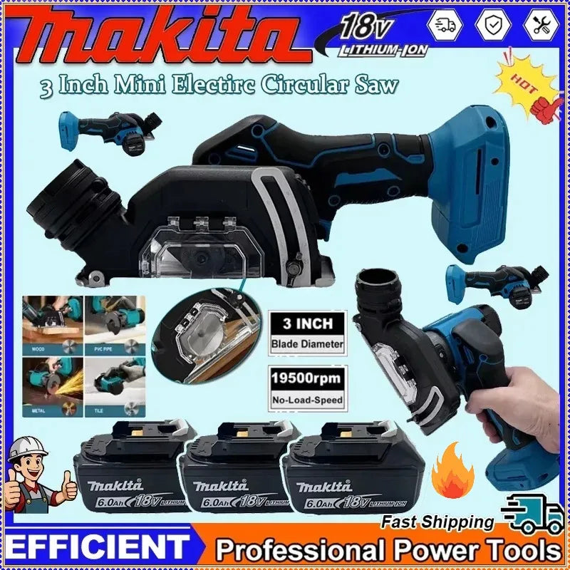 Makita  For 18V Battery Cordless Electric 3 Inch  Angle Grinder 19500RPM  Cut Off Tool Tile Cutter for Wood Tile Plastic Tool
