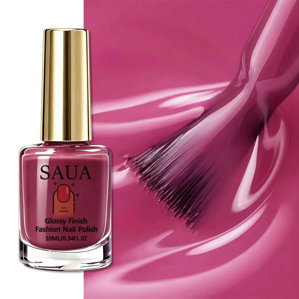 10ML Ice Transparent Plum Color Nail Polish, Berry Rose , No UV Lamp Needed, Long-Lasting, Convenient, Elegant Manicure