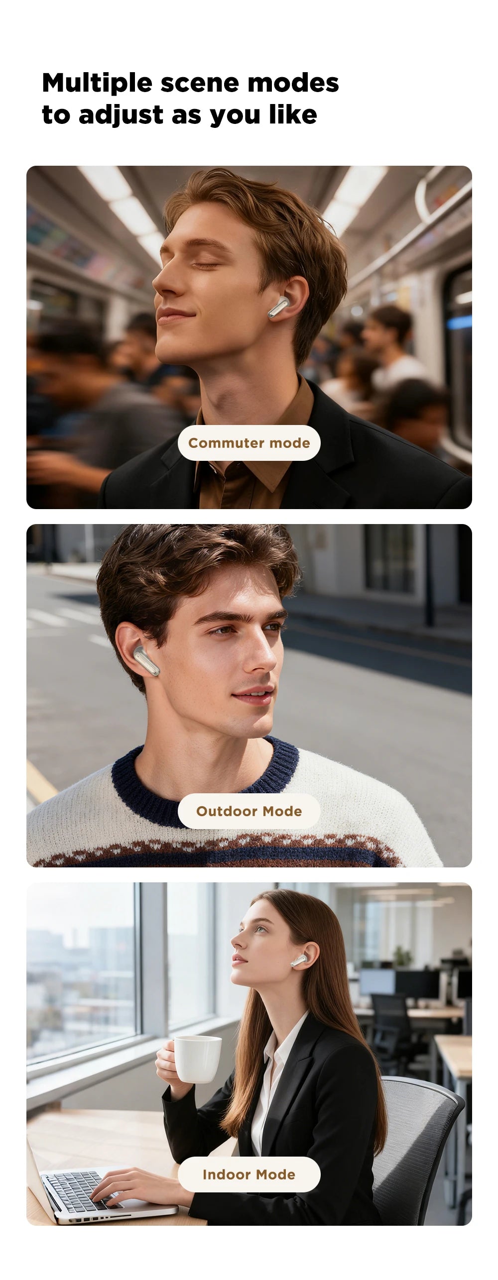 MINISO MS106 Bluetooth Earphones  AI Translator Earbuds TWS Ear Clip Sports Earphones Noise Reduction Wireless Headphones