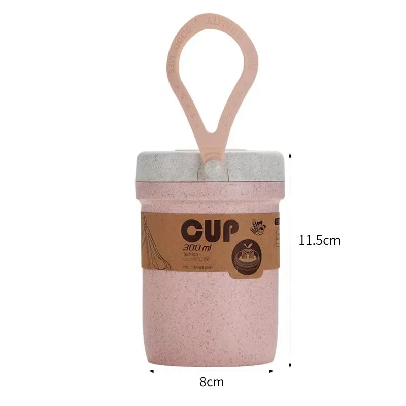 Kitchen 900ml Microwave Lunch Box Wheat Straw Dinnerware Food Storage Container Children Kids School Office Portable Bento Box