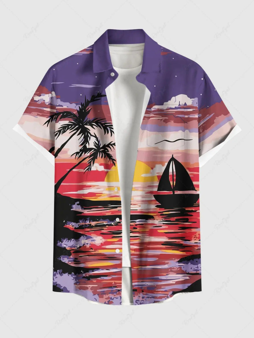 2025 Summer Holiday Men's Hawaiian Shirts 3D Printed Short Sleeved Button Down Lapel Shirt Oversized Casual Aloha Shirts Men
