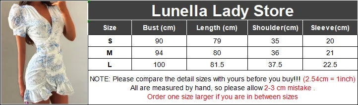 Elegant Floral Printed Mini Dress Women V-neck Short Sleeves Waist Cinching Ruffle Hem Dresses 2026 Lady Summer Vacation Robe