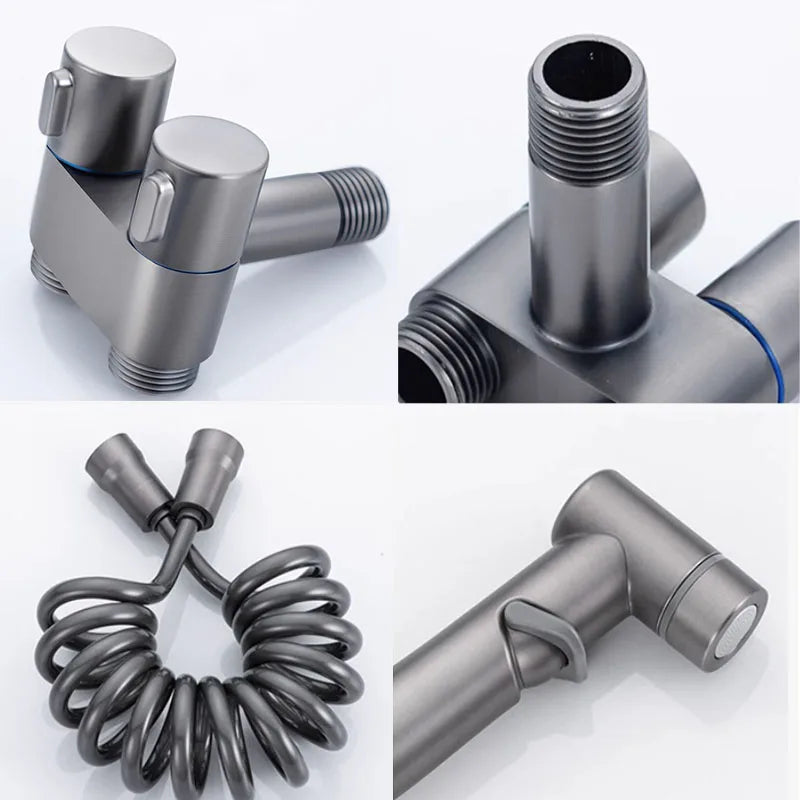 Handheld Toilet Bidet Sprayer Bidet Faucet Shower Head Hygienic Shower Toilet Faucets Double Outlet Bidet Toilet Accessories