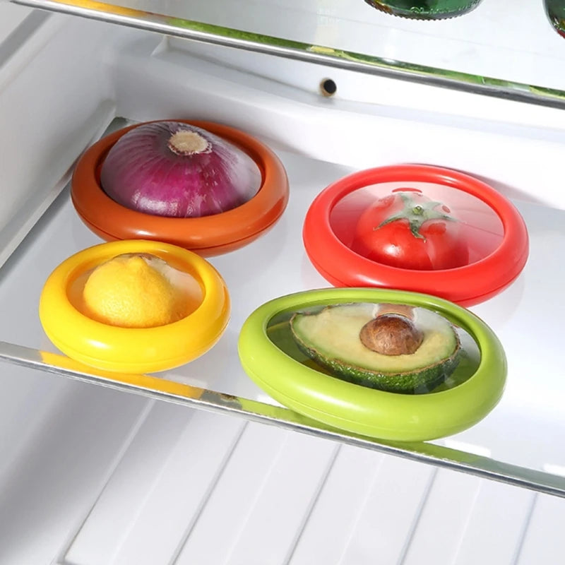 1/4pcs Kitchen Storage Box Fruit Vegetable Container Fresh Box Avocado Tomato Lemon Onion Fresh-Keeping Crisper Kitchen Gadgets