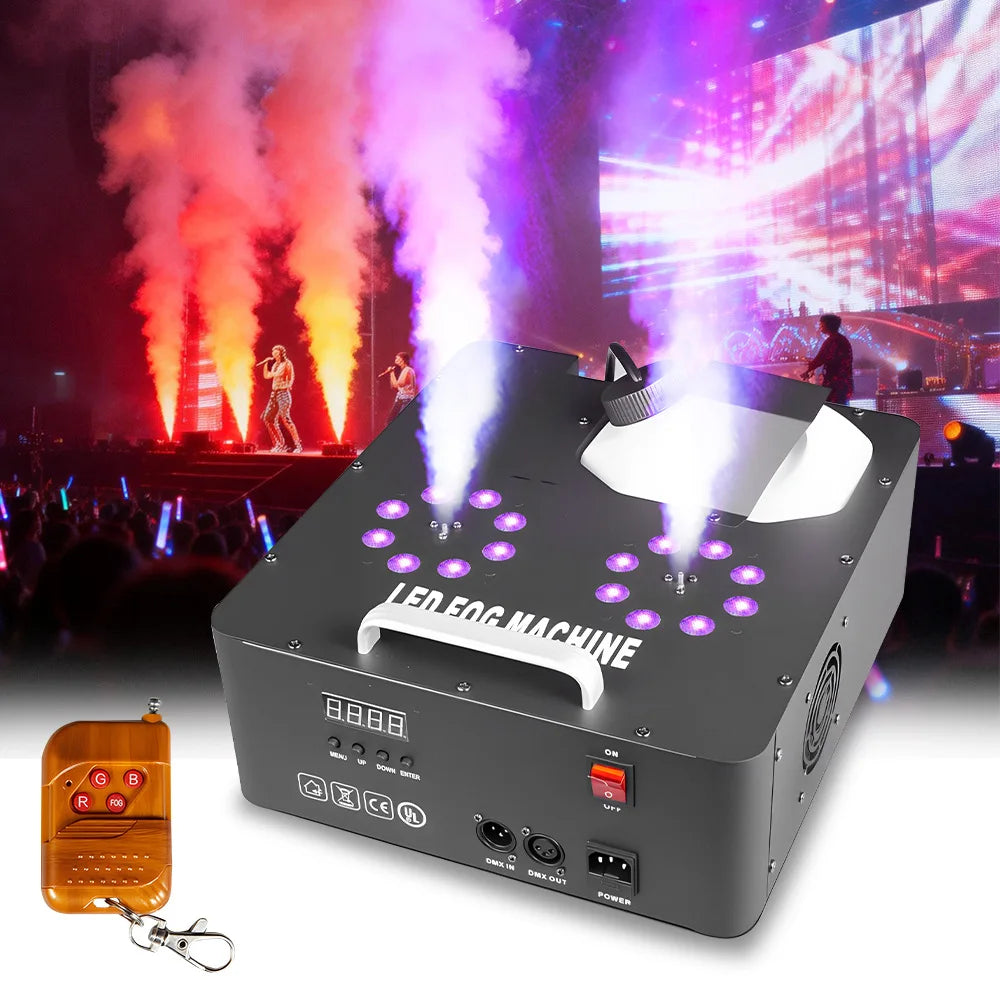 2000W Smoke Machine Stage Fog DMX512 RGB Light DJ Wedding Event Spray