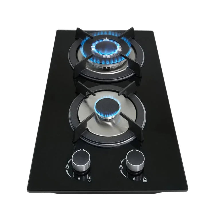 Premium Quality 2-Burner Built-in Gas Hob | Thick Tempered Glass Gas Cooktop | LPG NG Gas Stove Elegant Design