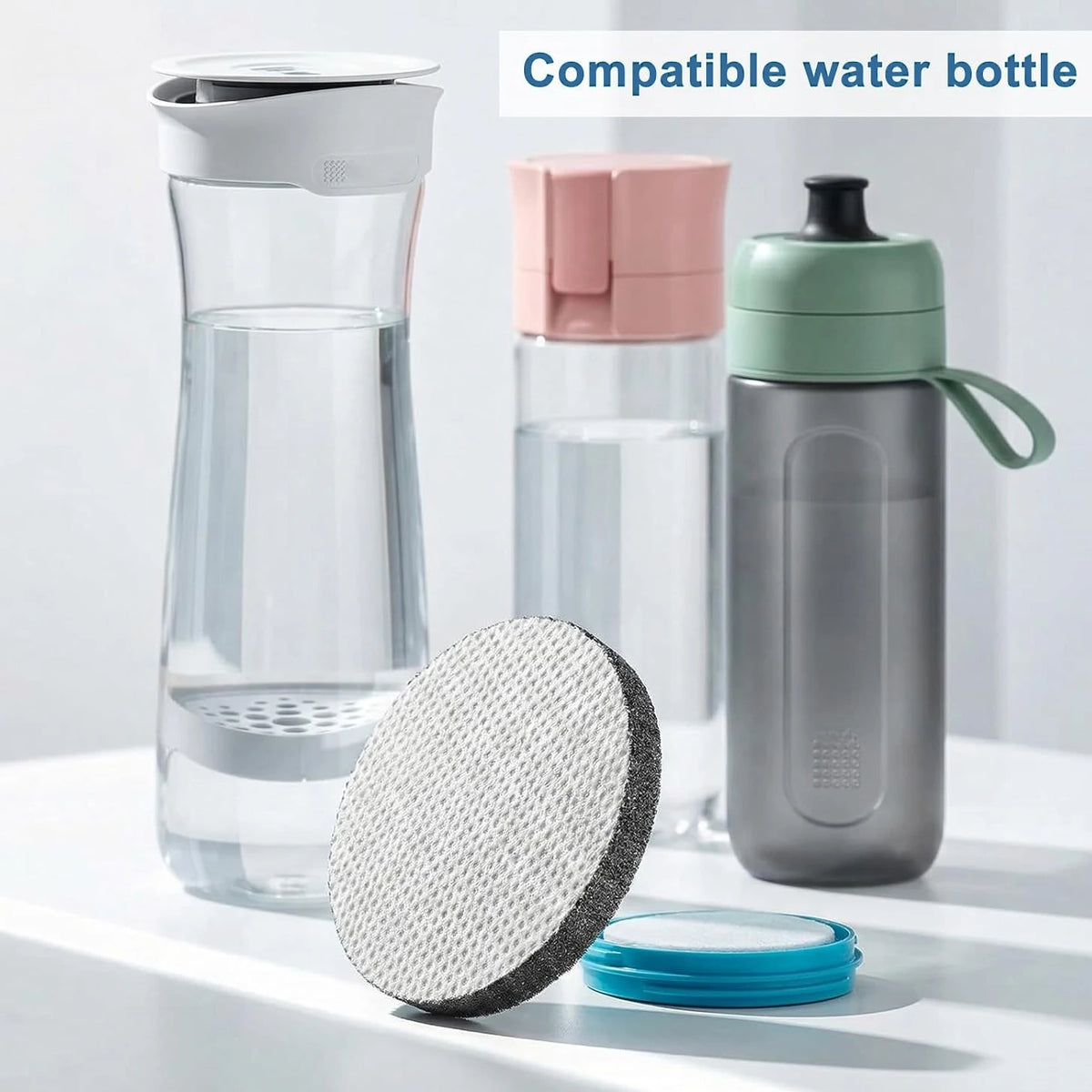 6pack MicroDisc for Brita Water Bottle, Filter Replacement Activated Carbon Disc for Brita Fill & Go, Premium Filter Discs for P
