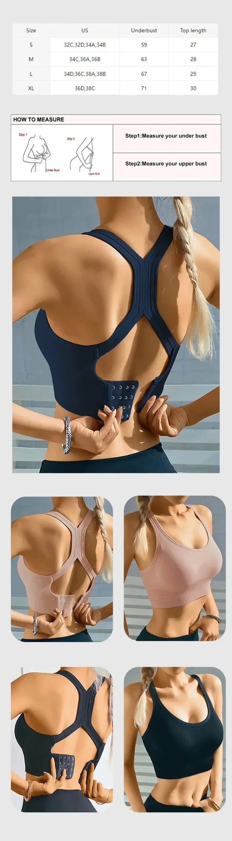 Seamless Breathable Push up Yoga Tank Bra Comfortable Sports Bra for Yoga Fitness Exercise