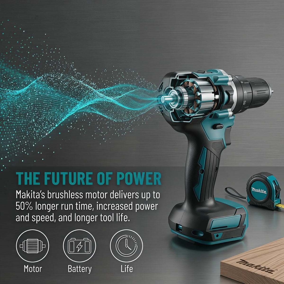 Makita DDF487 18V Brushless Cordless Drill Driver High Torque Screwdriver Compatible With All Makita 18V Lithium Batteries