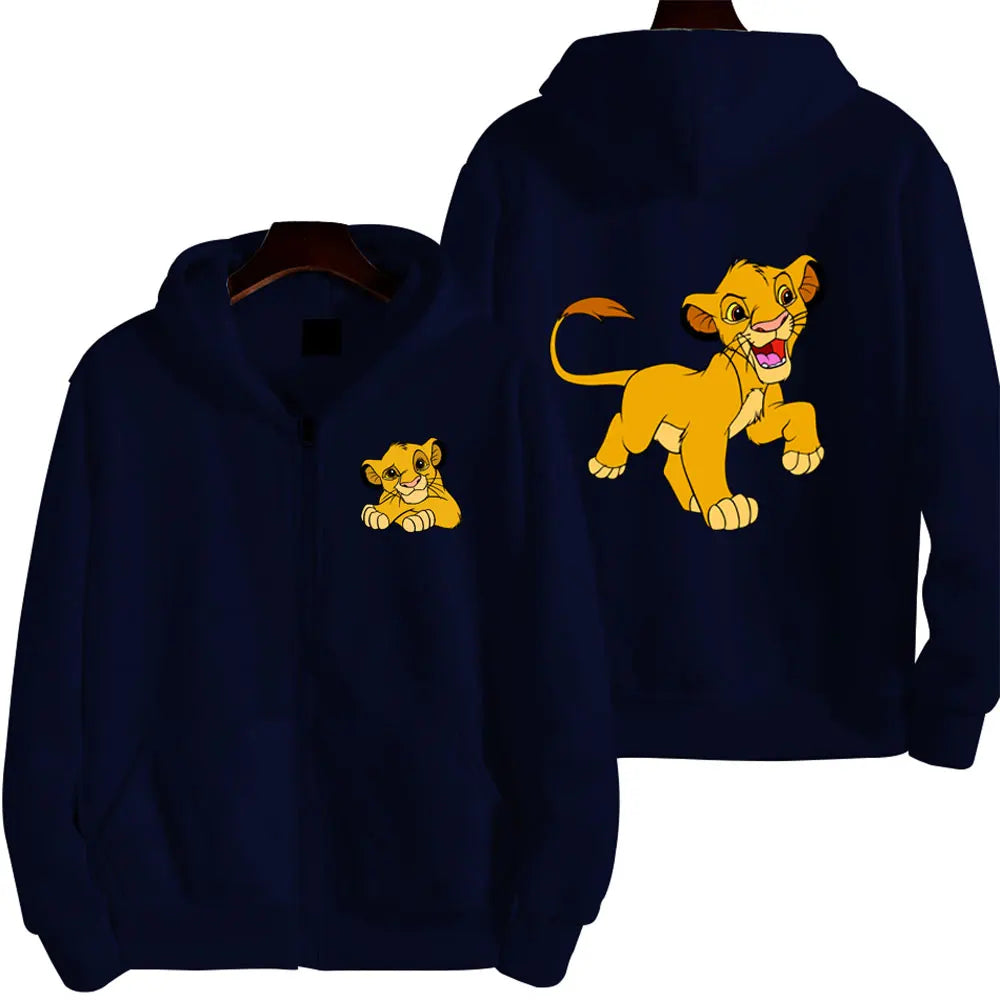 The Lion King Anime Women Zipper Hoodie Jacket Spring Autumn 2025 Fashion Men Sweatshirt Green Couple Oversized Clothes Coats