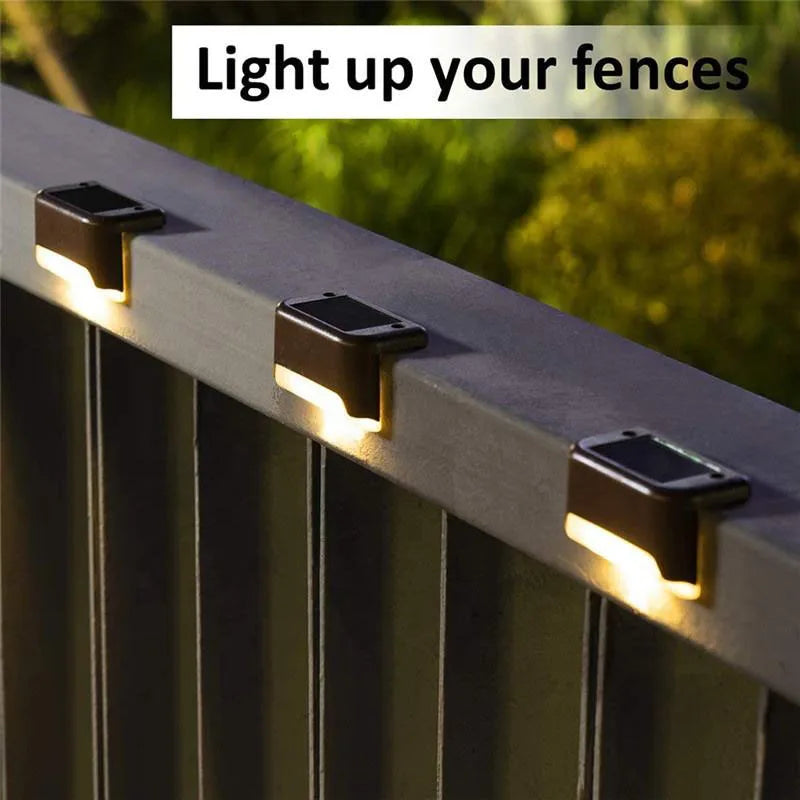 LED Solar Step Lamp Path Stair Outdoor Garden Lights Waterproof Balcony Light Decoration for Patio Stair Fence Light