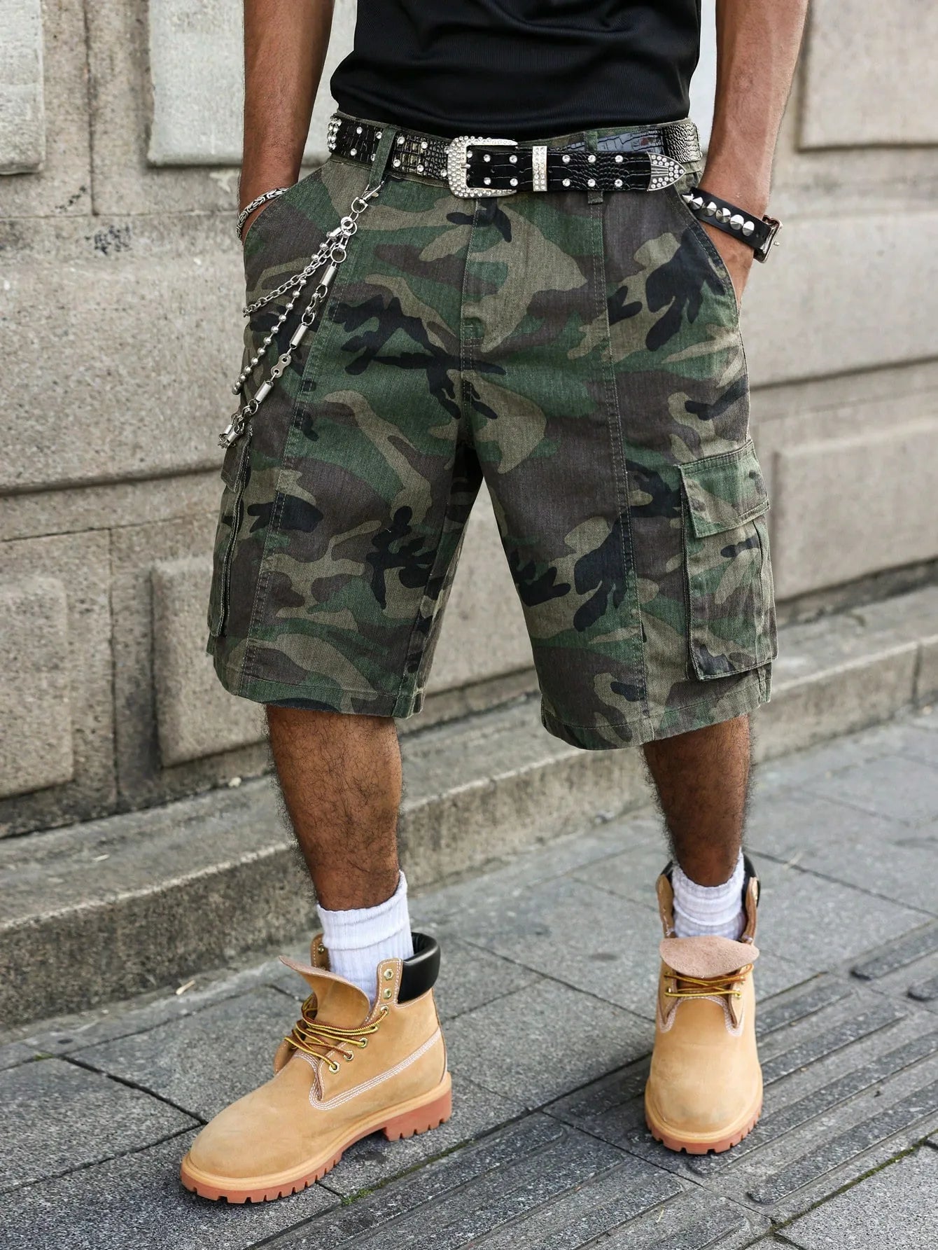 Men's Casual Camouflage Print Denim Cargo Shorts Jorts For Summer, Camo Shorts Jorts For Men Going Out Hang Out Commute Street