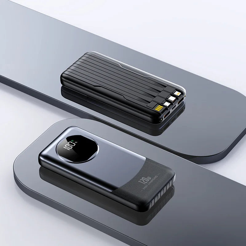 120W 20000mAh Super Fast Charging Power Bank Smart Digital Display with Built-in Four Cables and Type-C Fast Charging