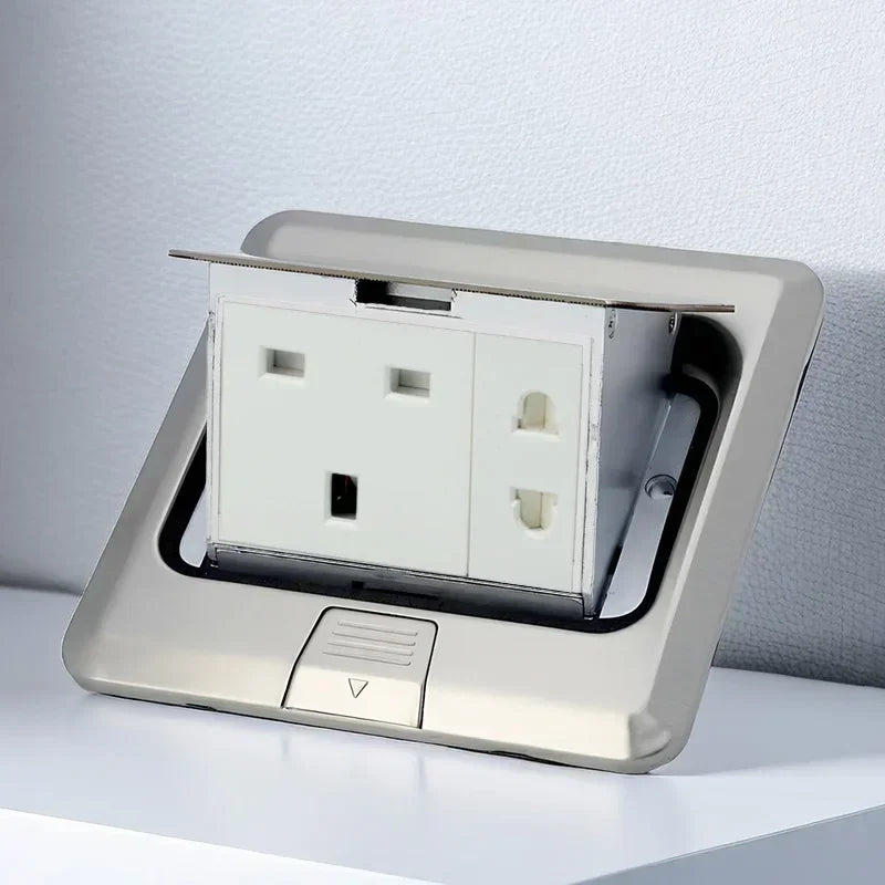 Electrical Switches Desktop Socket EU/Universal Power Outlet Hidden Type Pop Up Floor Socket For Meeting Room