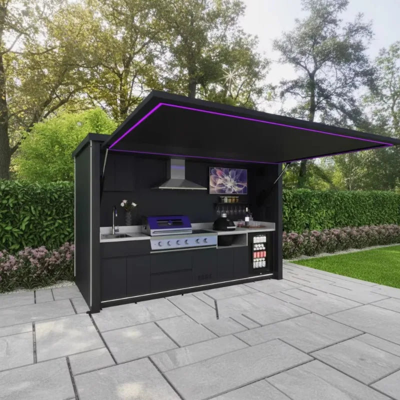 CUSTOMIZED Modular Outdoor Kitchen Villa Kitchen Cabinets For Guesthouse Outdoor Bbq Grill Island Outdoor Kitchen Bbq Island