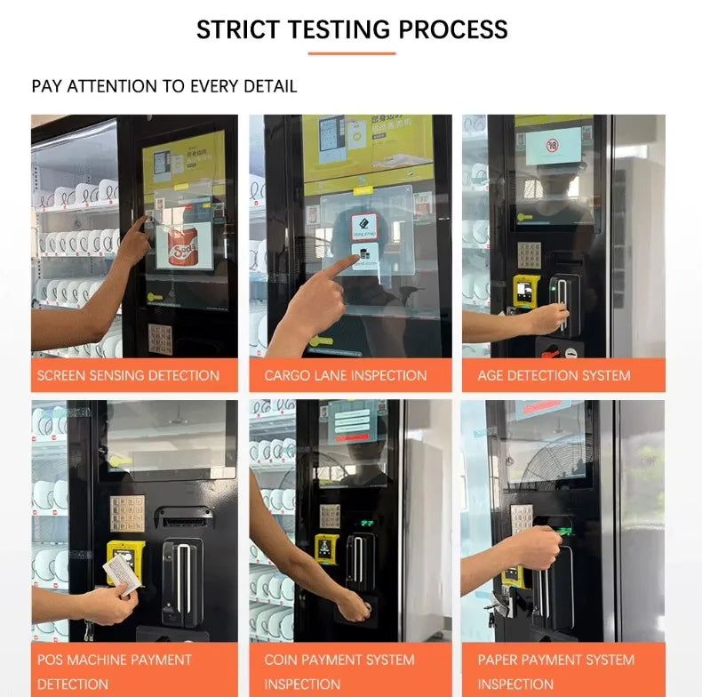 Vending Machine for Foods and Drinks 10 Inch Touch Screen Supports Card Cash and Coin Payment Popular in Europe and America