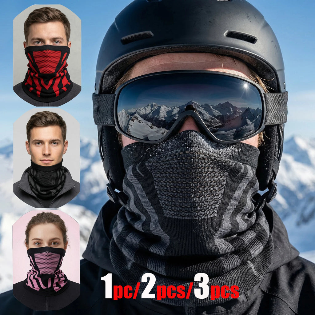 1pc/2pcs/3pcs Unisex Winter Breathable Warm Ski Mask Bike Motorcycle Half Face Mask Scarf Outdoor Hiking Fishing Cycling Mask
