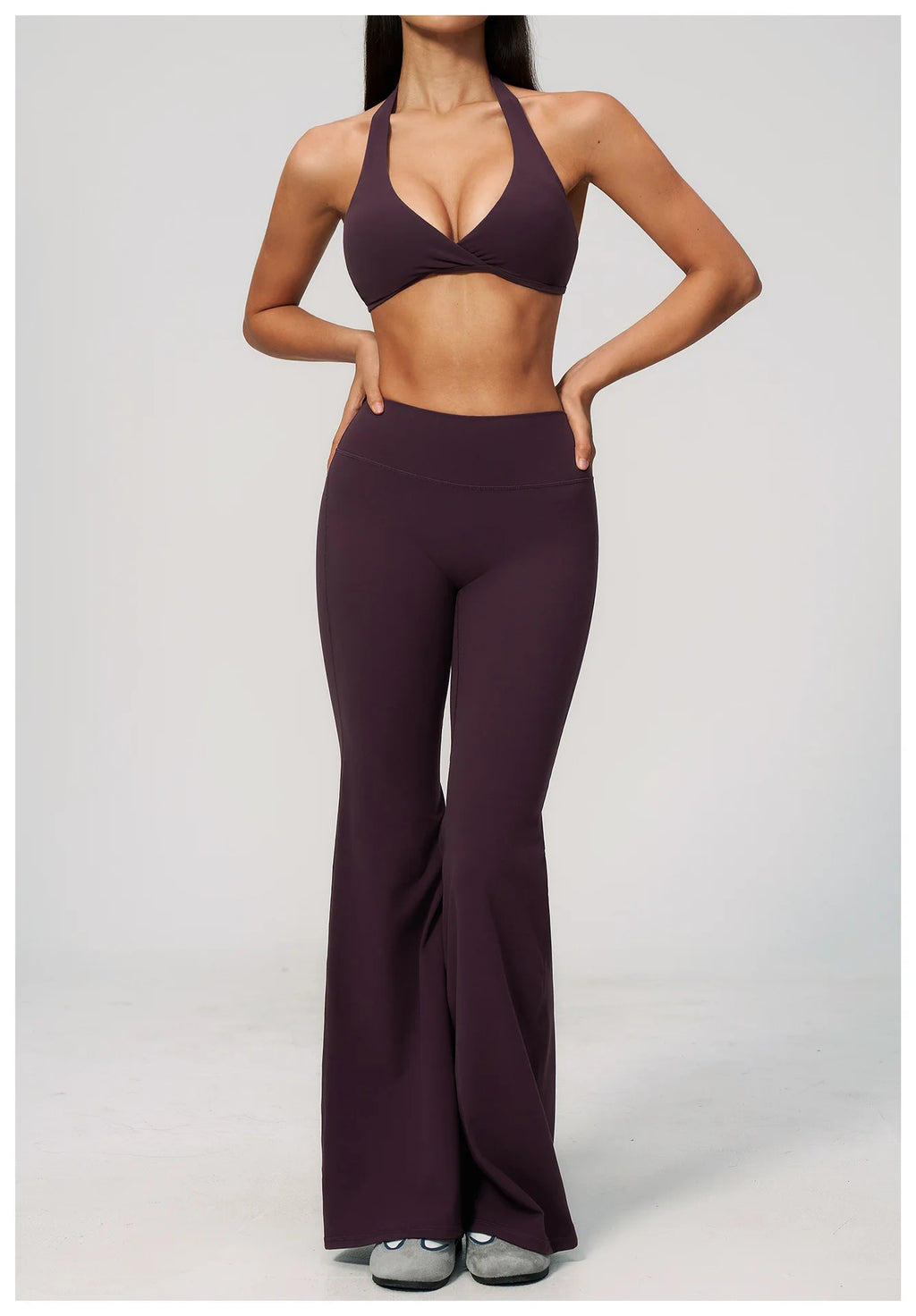 Women Tracksuits 2PCS Yoga Suit Gym Outfits Workout Clothing Deep V Workout Bra High Waist Butt Lift Pants Outdoors Sports Set