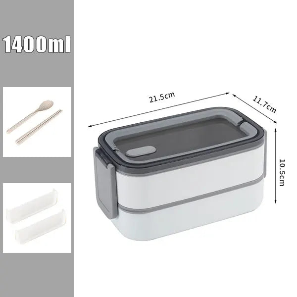 Stackable Bento Lunch Box with Handle Japanese Lunch Box Kit with Spoon & Chopstick Lunch Containers Storage Box for Kids Adult