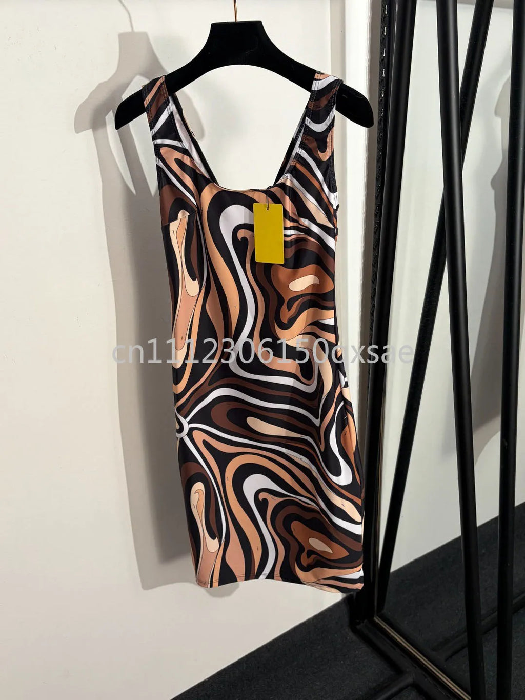2026 Fashion Design Women's Brown Dresses with Letter Signature Logo Classic Brand Lady Skirts Beachwear Swimwear