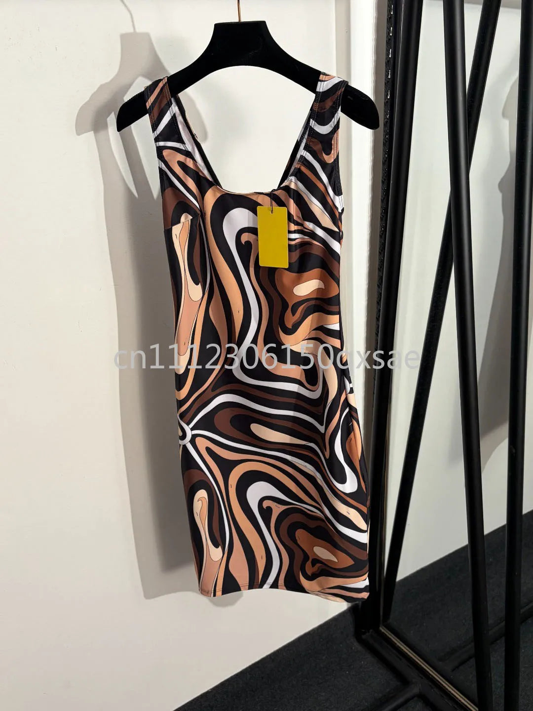 2026 Fashion Design Women's Brown Dresses with Letter Signature Logo Classic Brand Lady Skirts Beachwear Swimwear