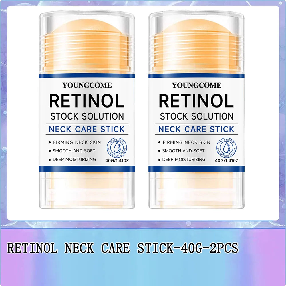 Retinol Neck Care Stick - Anti-Aging Firming Treatment, Hyaluronic Acid & Collagen, Wrinkle Reduction for Sagging Skin