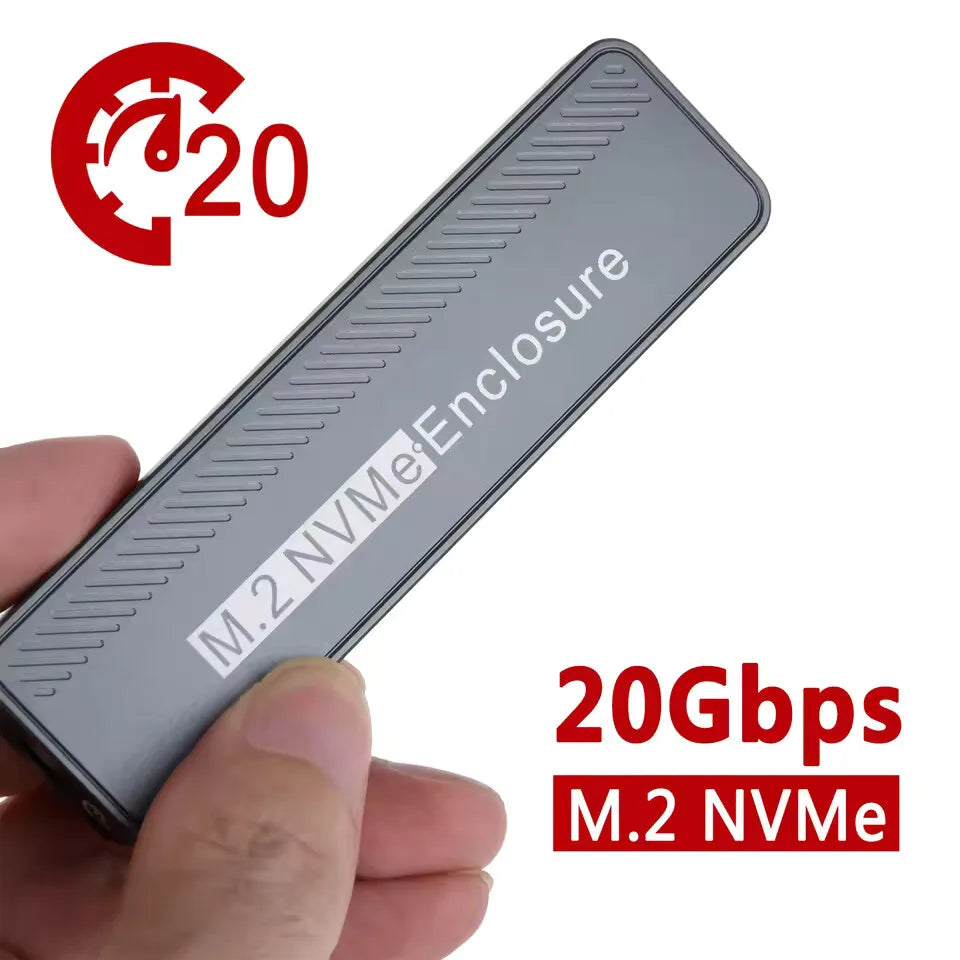 USB3.2 M.2 NVMe SSD Enclosure 20Gbps M.2 NVME SSD Case Type-C M2 PCIE SSD Enclosure adapter For M.2 NVME 2230 2242 2260 2280 SSD