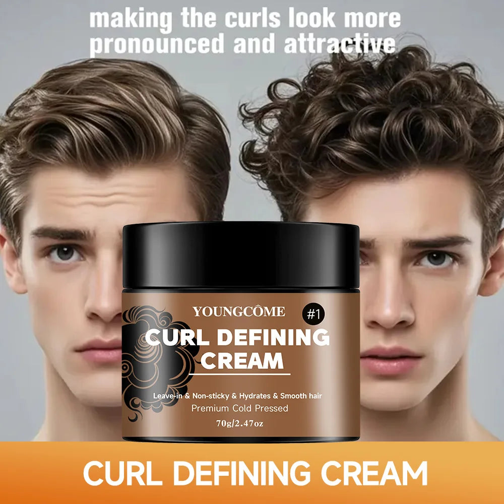 Black Castor Oil Curl Defining Cream Non-stick Hydrates & Eliminates Frizz, Hair-Smoothing Anti-Frizz Cream to Define Quick Repa