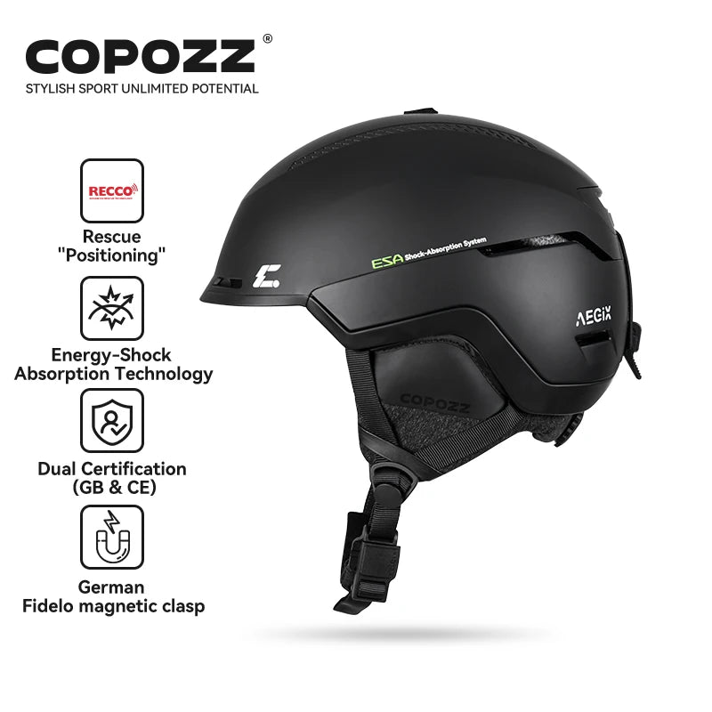 COPOZZ Winter Adult Ski Helmet Outdoor Anti-impact REECCO Positioning Rescue System Breathable Women Men Ski Safety Helmet