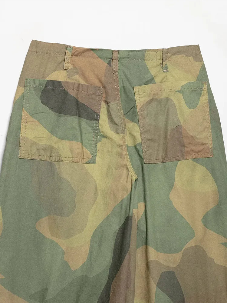 Camo Print Drawstring Waist Women Pants Wide Leg Loose Cut Drawstring Hem Relaxed Fit Casual Trouser Streetwear 2026 New Fashion