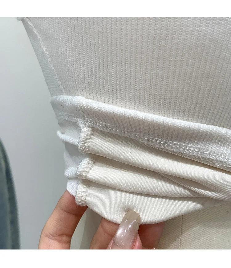 American Style Sexy V-neck Neck Hanging Vest Women's Slim Fit Summer New Unique Beautiful Small Strap Nylon Fabric Breathable